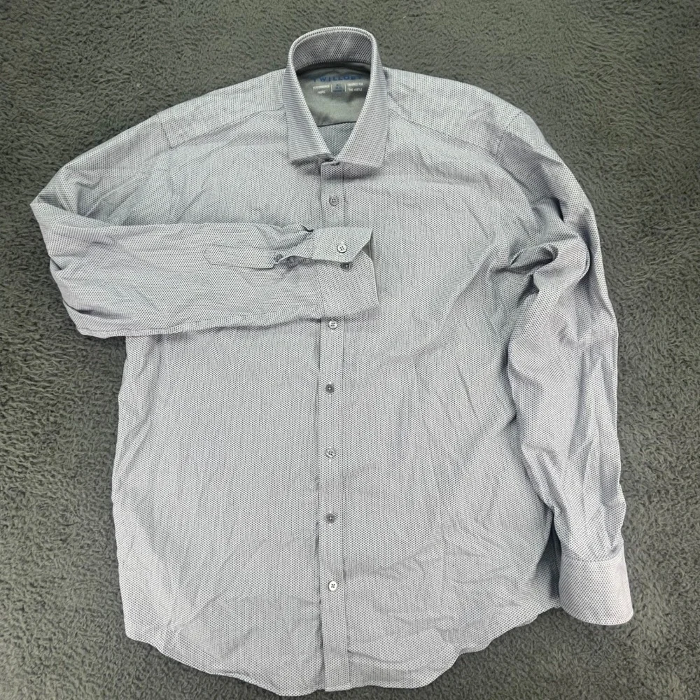 TWILLORY Mens Performance Fabric Dress Shirt Micro‎ Geometric Print Tailored Fit